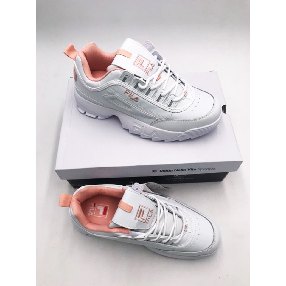 Fila Disruptor II pin white sports Shoes sneakers For Women sneakers with box Shopee Philippines