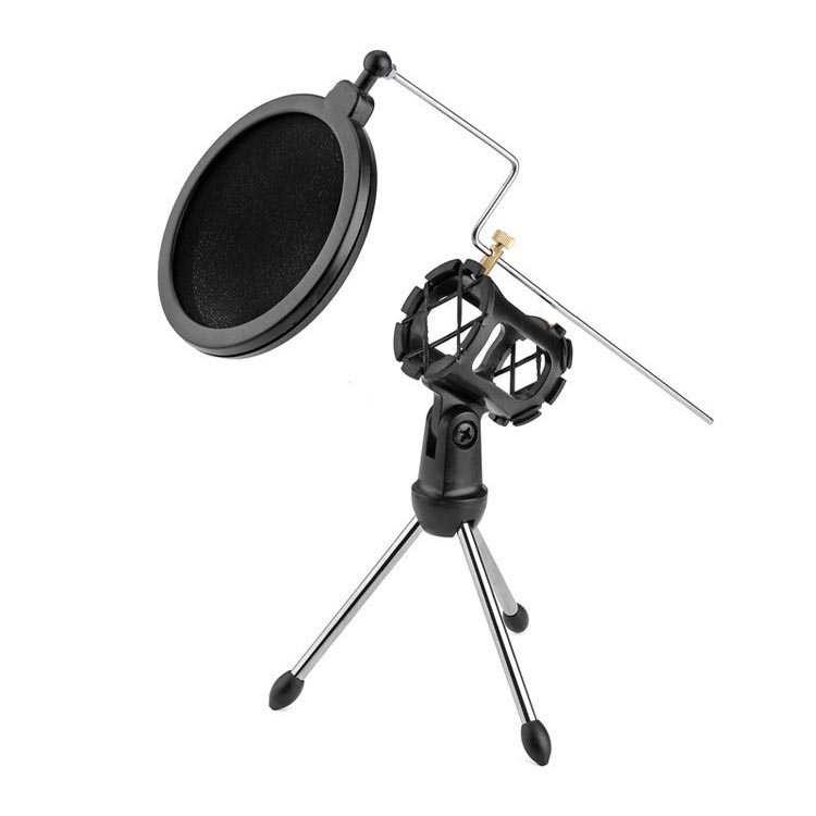 Zeepin Mini Tripod Stand Universal Microphone With Pop Filter Ps05