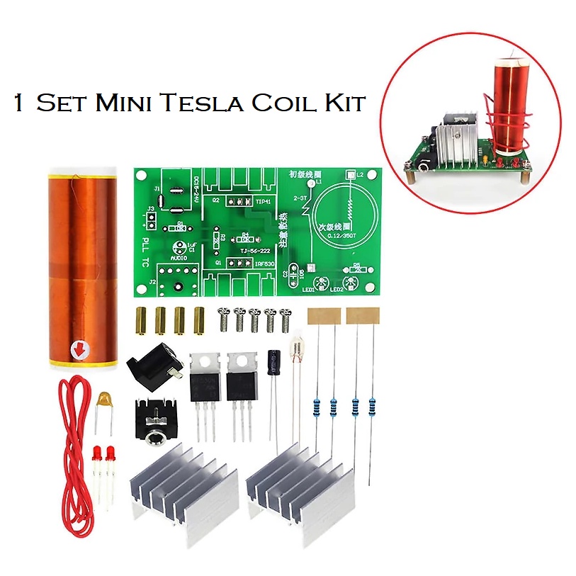 DIY Kit Mini Tesla Coil Module, 15W DC 15-24V 2A DIY Mini Plasma ...