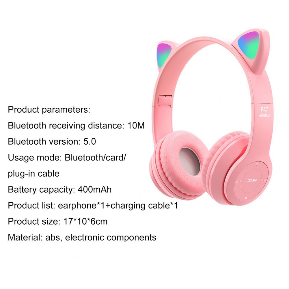 Wireless Bluetooth Headphones Cat Ear P47 Headphone with Mic Bluetooth