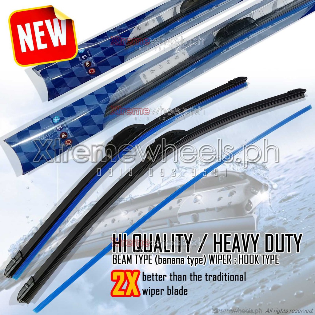 ( 26+14 ) PAIR HYUNDAI SANTA FE 2013 2024 BANANA TYPE WIPER BLADE