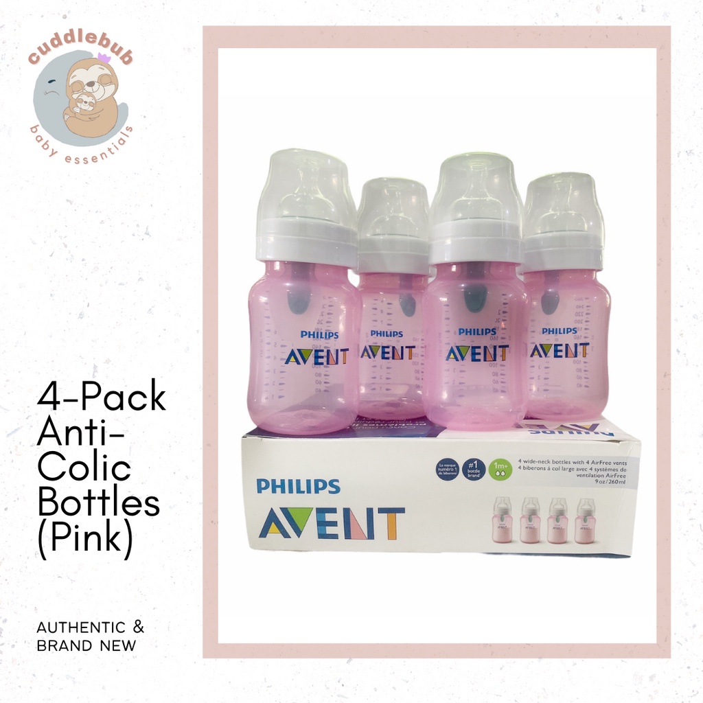 Avent anti colic bottles hot sale pink