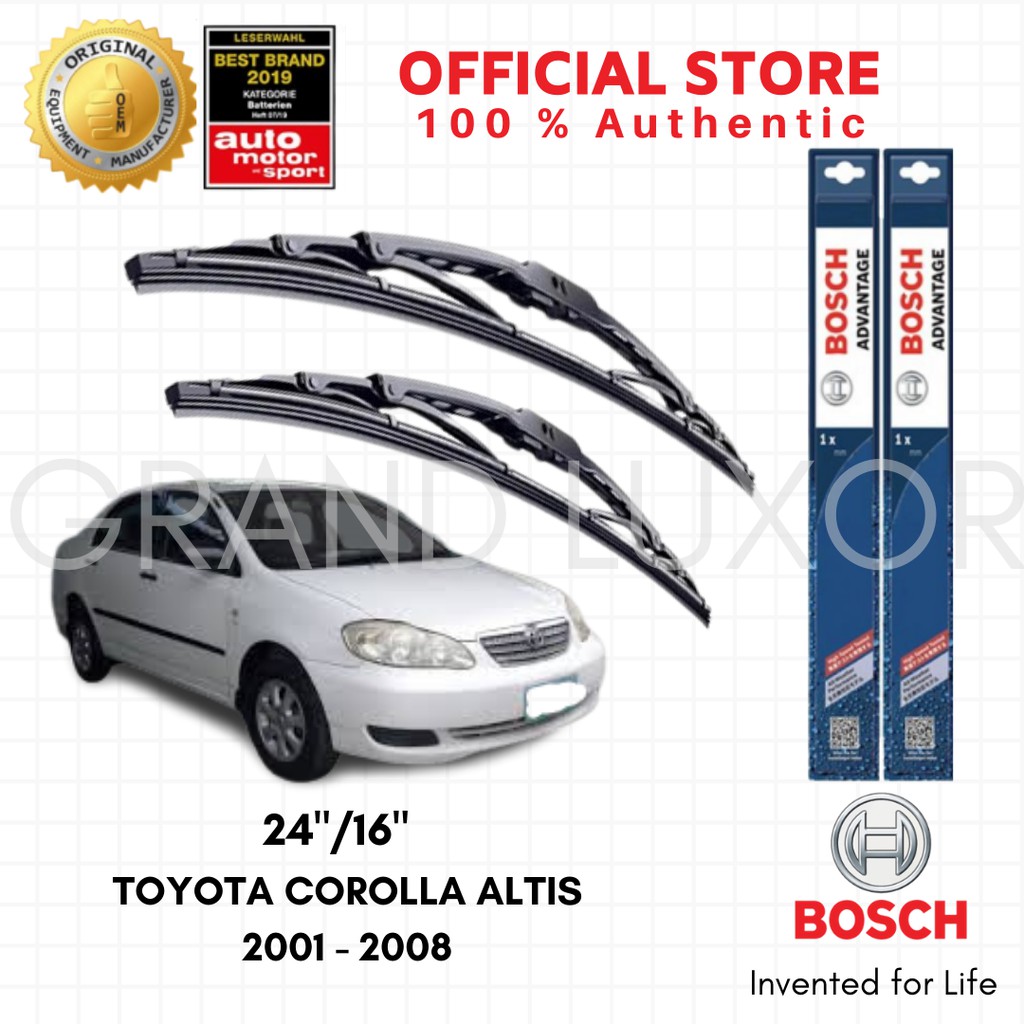 Bosch Advantage Wiper Blade Set for Toyota Corolla Altis 2008 Present