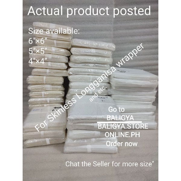 Plastic wrapper used for skinless longganisa and other processedfood