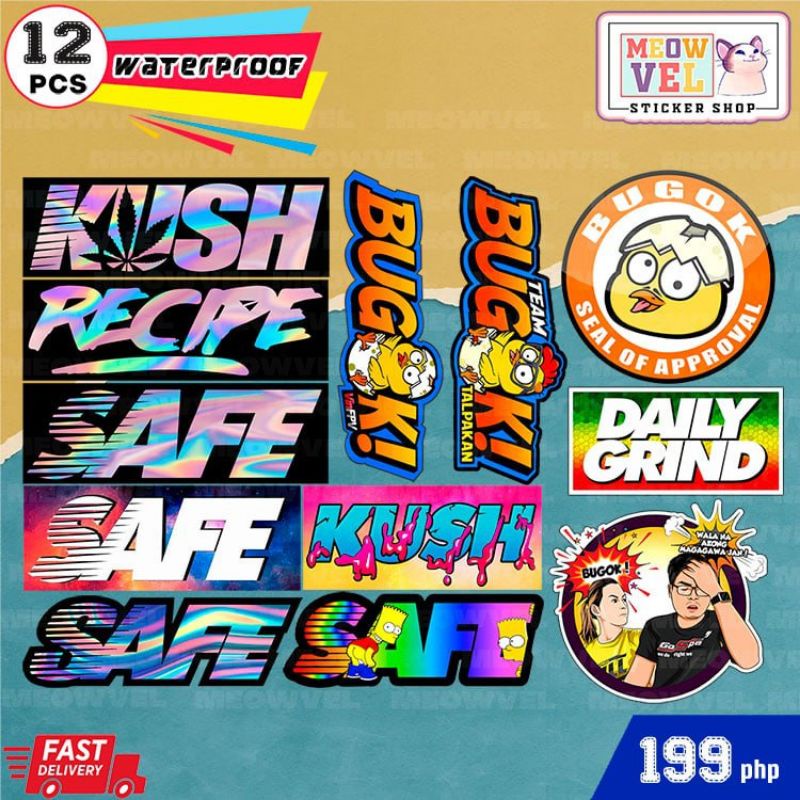 Assorted sticker pack #2 (Bugok,safe, recipe etc.) | Shopee Philippines