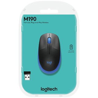 LOGITECH M190 WIRELESS MOUSE BLACK | BLUE