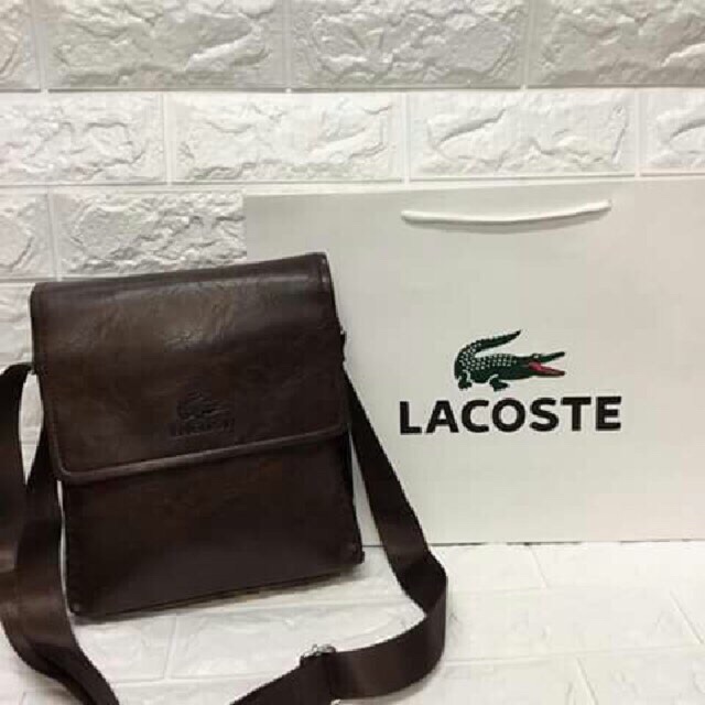 Lacoste leather sling best sale bag