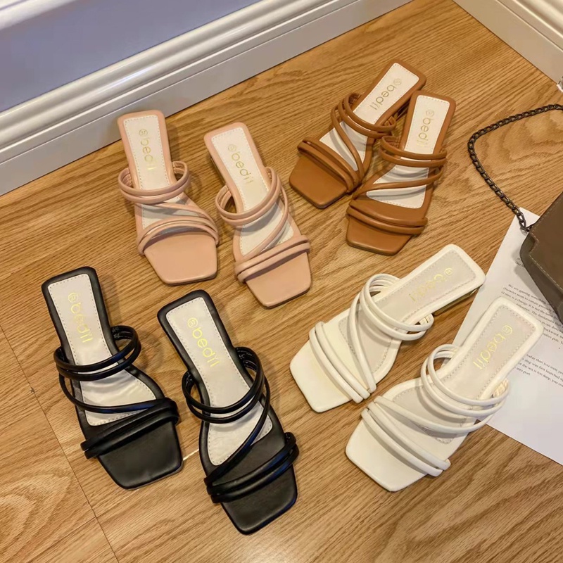 2022 New bedil Sandals 1 inch Block Heels | Shopee Philippines