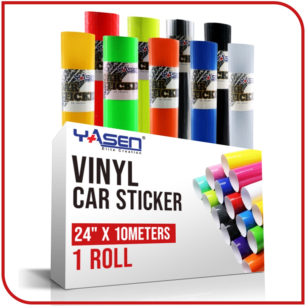 (24" x 10m) Yasen Car Sticker Adhesive Vinyl Sticker for Car / Motor