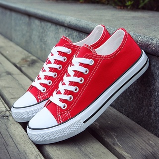 Cheap red sale canvas shoes