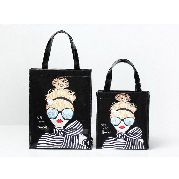 Harrods PVC Waterproof Bag PVC Shoulder Bag Bear Family Printed Shopping Bag Shopee Philippines