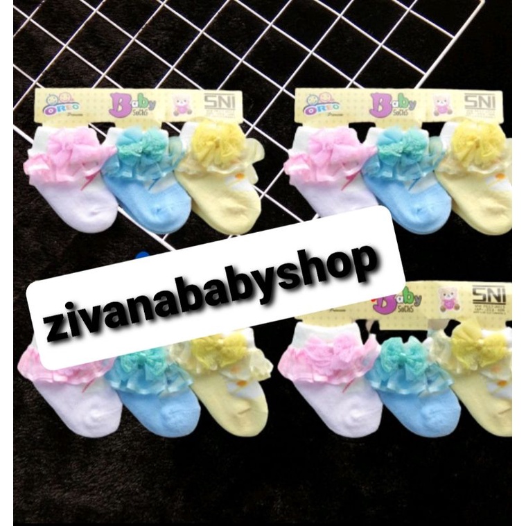 Oreo Brand SNI 3IN1 Lace Socks/Baby Socks 3 Pairs Shopee Philippines