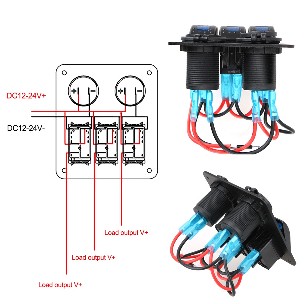 Digital Voltmeter Dual USB Port Outlet Combination 12~24V Circuit ...