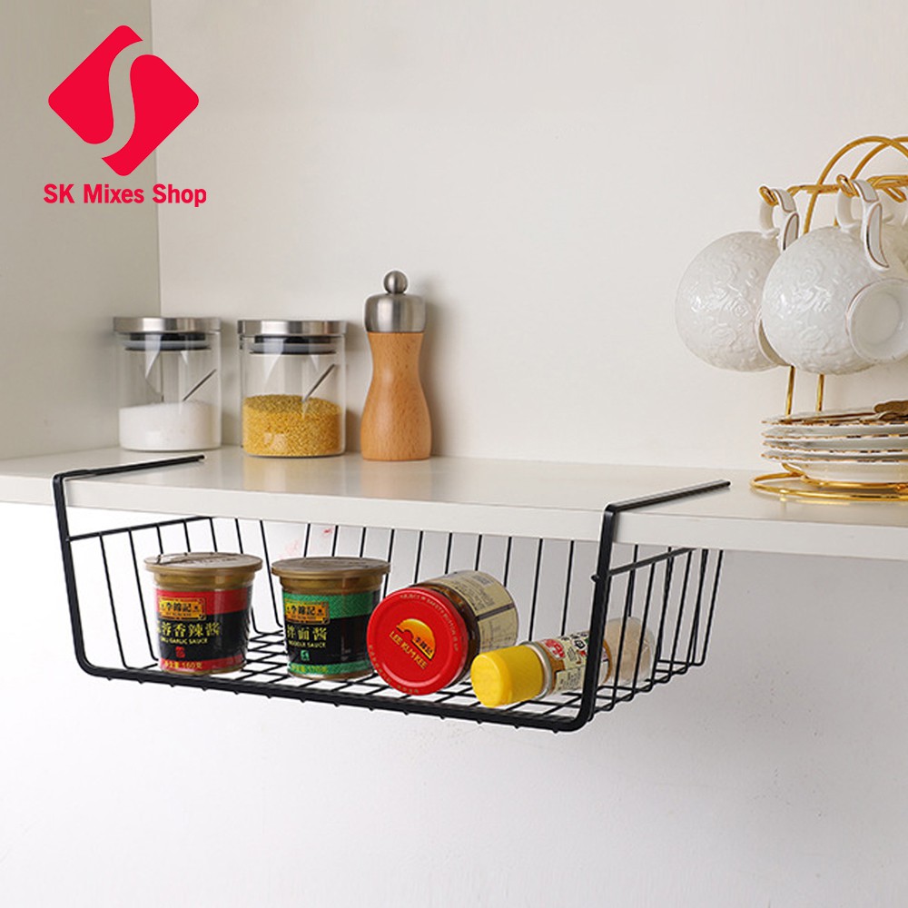 Hanging Under Shelf Storage Basket Metal Wire Shelf Basket Storage Bin Organizing Kitchen