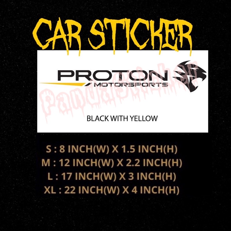 PROTON MOTORSPORT CAR STICKER 1PCS for CERMING DEPAN PINTU BODY STICKER ...
