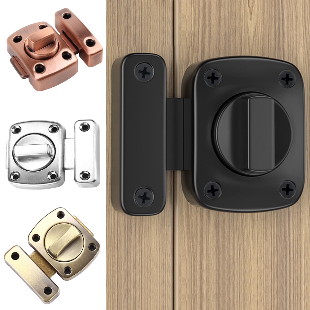 Sliding Door Lock Latch Cast Metal Hook Toilet Doors Right Angle Guard ...