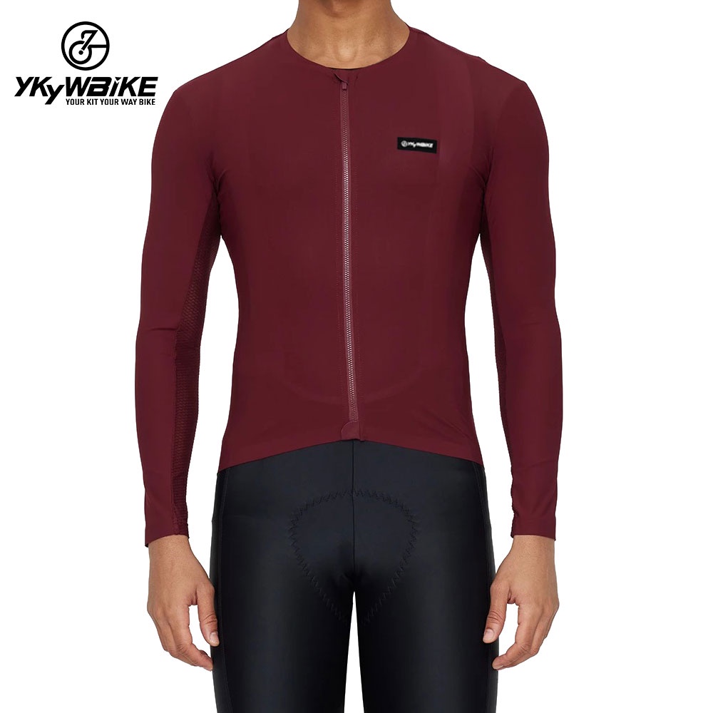 YKYWBIKE Cycling Jersey Long Sleeve Seamless Process Top Quality YKK