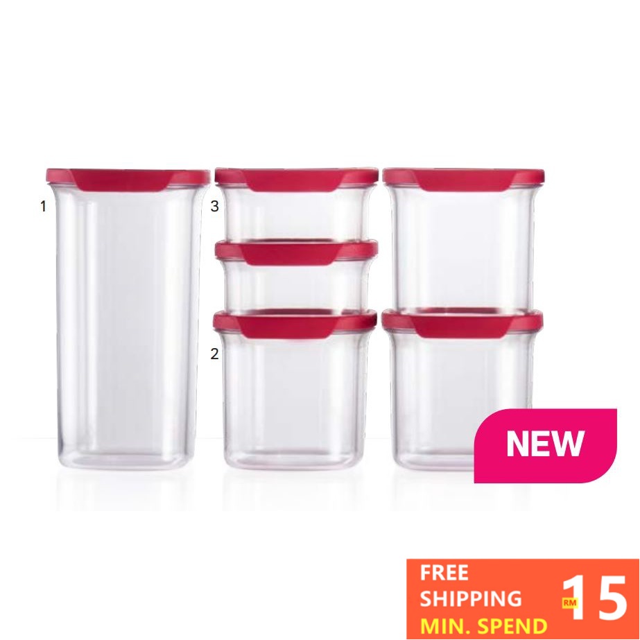 Tupperware Ultra Clear Containers Set 2.2L / 1.0L / 500ml ( 6pcs