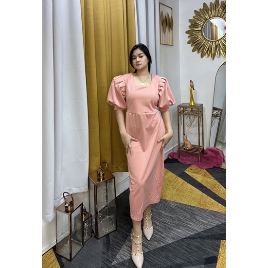 Kaylie Puff Dress Fits up to XL | Shopee Philippines