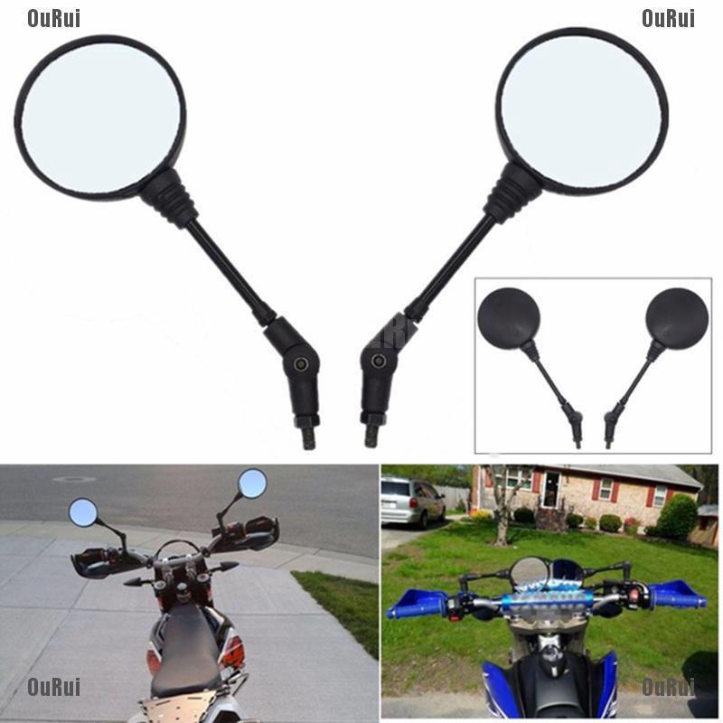 Hs 1pair Universal Folding Motorcycle Side Rearview Mirror 10mm For