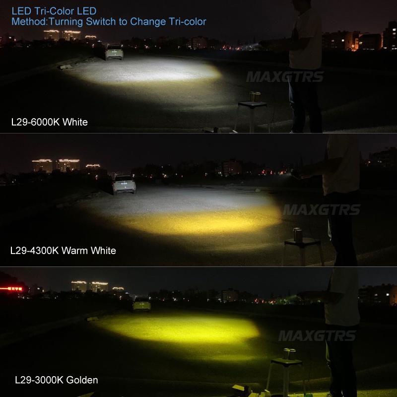 MAXGTRS Tri-Model Color Motorcycle Led Headlight Projector Lens Car ...