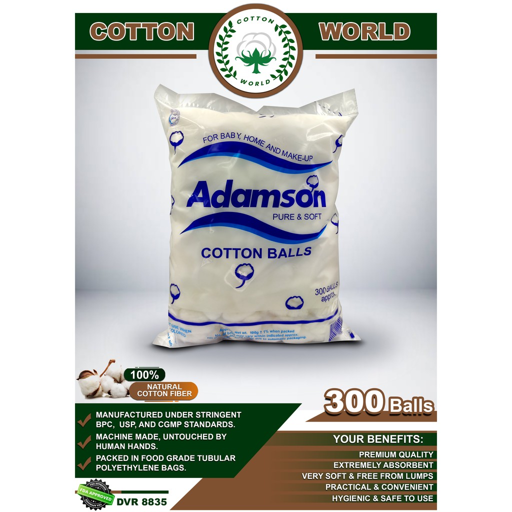 Adamson Cotton Balls 300's (Regular Balls) Shopee Philippines
