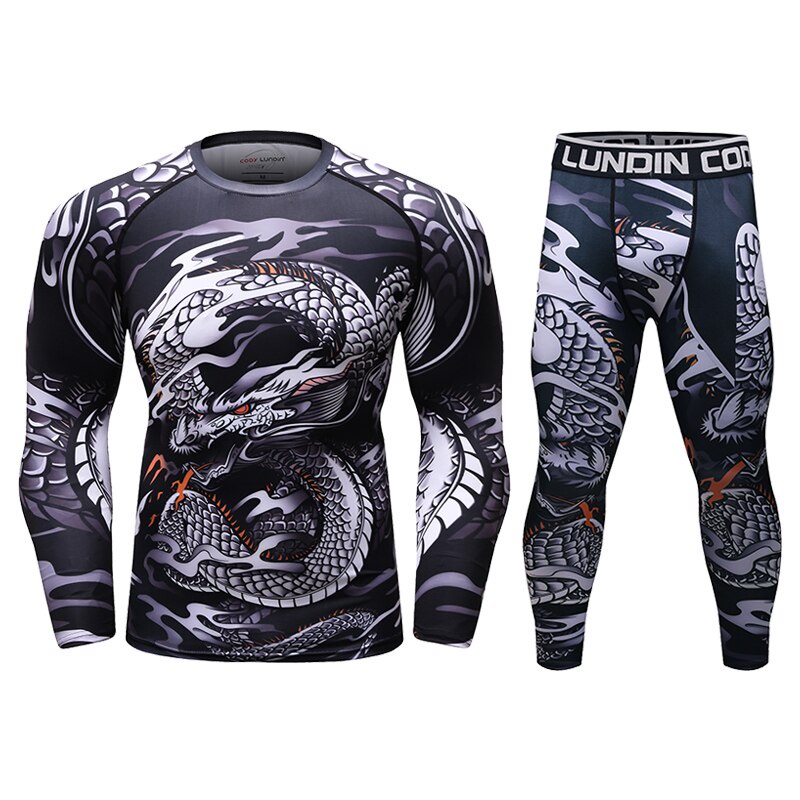 Cody Lundin Men S Sports Suit Mma Rashgard Male Quick Drying Sportswear Compression Clothing
