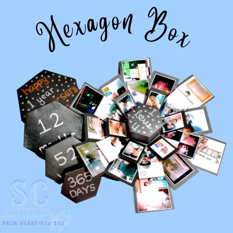 Unique explosion / exploding box gift (hexagon) | Shopee Philippines