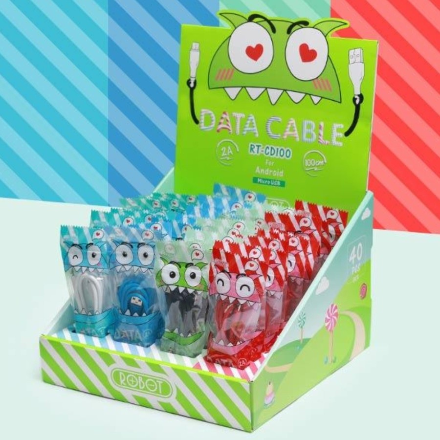 MICRO V8 ANDROID ROBOT 2A CD100 CHARGER CABLE MANTUL MERIAH | Shopee ...