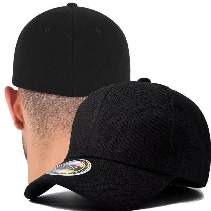 Pure Color Breathable Men Baseball Cap Fitted Closed Full Cap