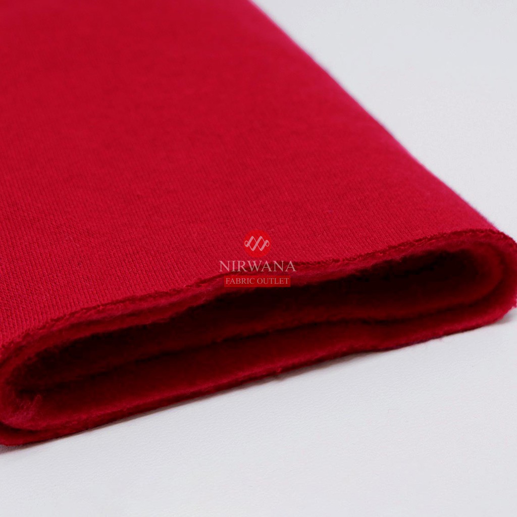 Cotton FLEECE GSM 280 RED + RIB (HOOD & SWEATER FABRIC) | Shopee ...