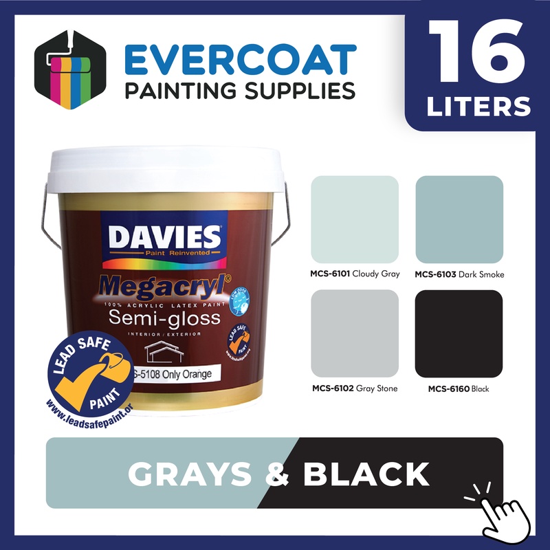 Davies Megacryl MCS Semi-Gloss, 100% Acrylic Latex, 70 Colors, Water ...