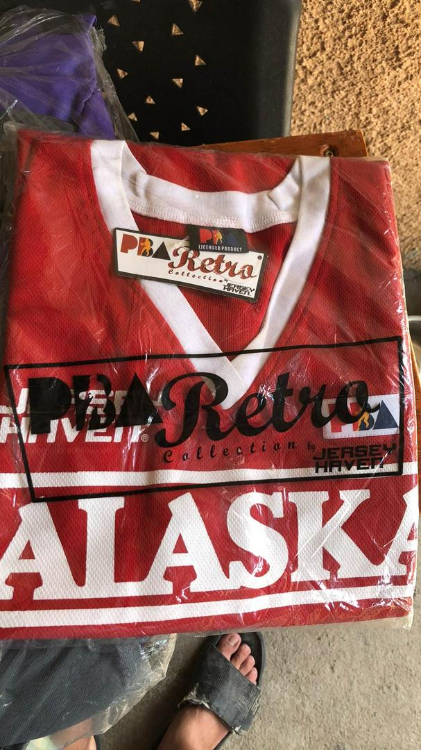 LIMITED Edition! JOHNNY ABARRIENTOS #14 LETTER CUT ALASKA PBA RETRO BUBBLE  Jersey #TheFLYING A #MvP