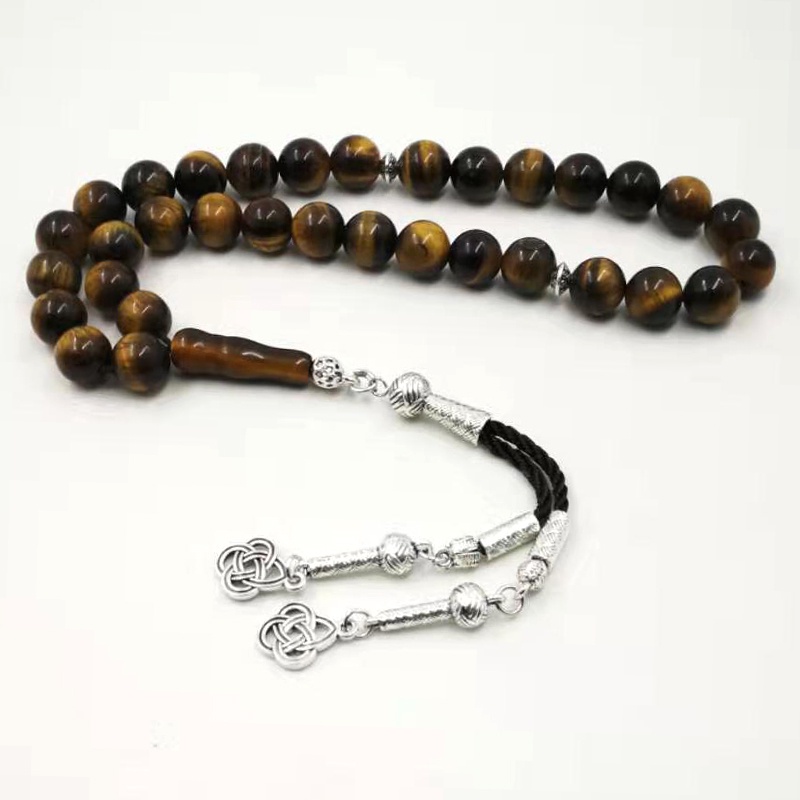 2022 new Natural Tiger eyes tasbih Muslim man misbaha prayer beads 33 ...