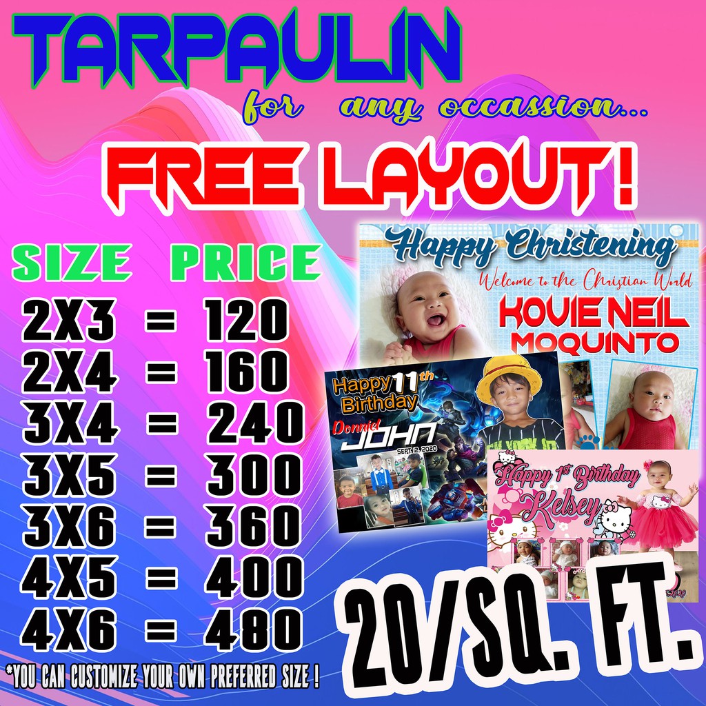 TarpaulinPrintingfor any occassion Shopee Philippines