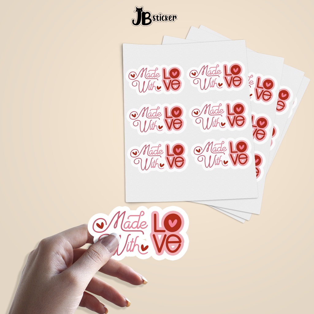 50pcs Made with love sticker, Packaging Labels, Product Stickers ...