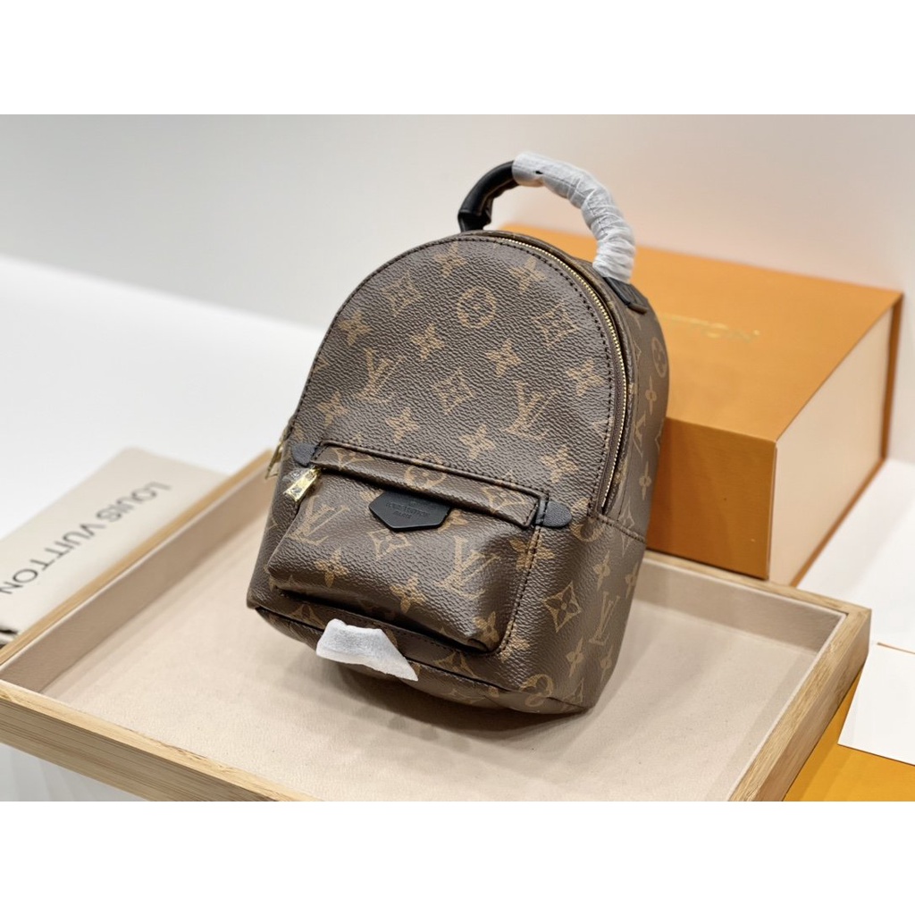 LV 24k hardware palm springs mini backpack in discoloration leather