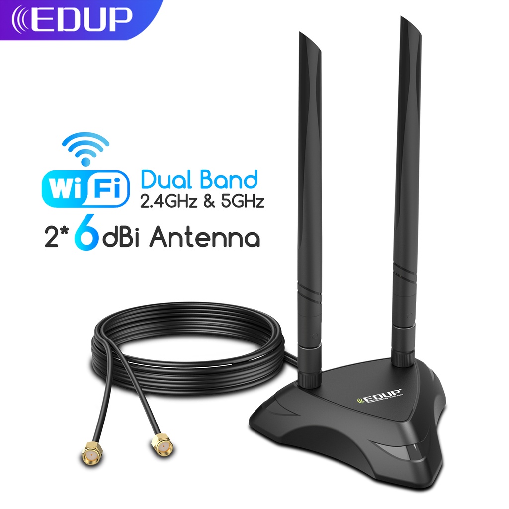 EDUP High Gain WiFi Antenna Network Card Extended Antenna with cable for Intel PCIE desktop