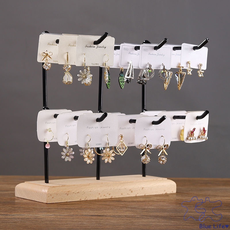 Solid Wood Wrought Iron Earrings Rack Display Rack Earrings Cardboard