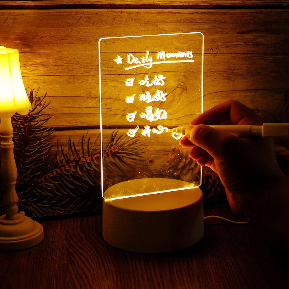 USB Note Board Lamp with Erasable Pen Led Night Light Desktop ...