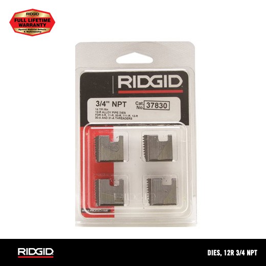 RIDGID 12R NPT Pipe Threading Dies, 3/4" Shopee Philippines