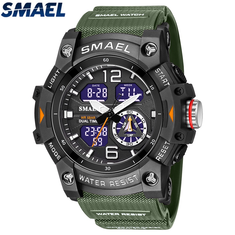 Analog Watch Digital Lcd Watch SMAEL Waterproof Watch Men Fashion