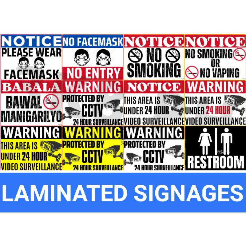 250 Microns | Business and Establishments Laminated Signages | Sign ...