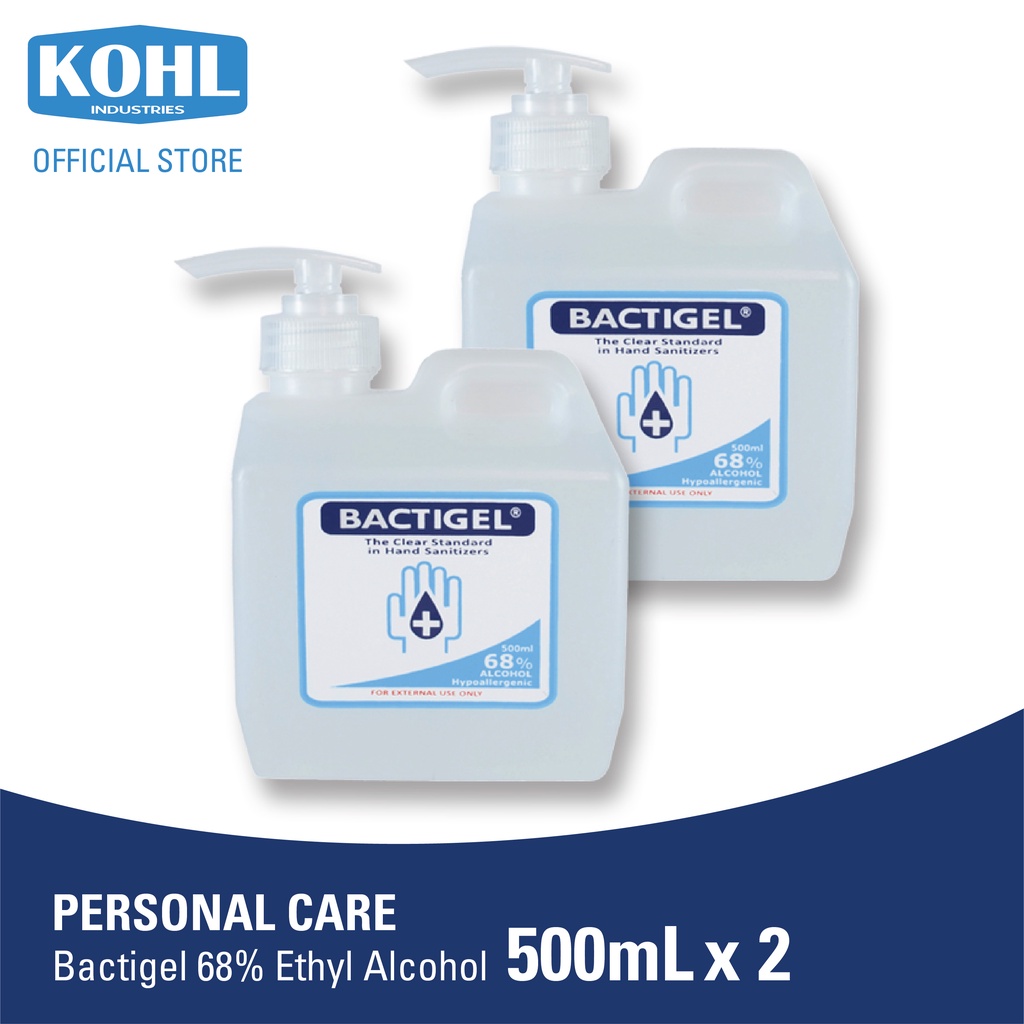 Kohl Industries Corp Bactigel Hand Sanitizer 500ml Pump By 2's 500