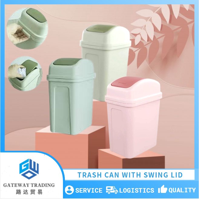 Trash Can with Swing Lid ,Plastic Swing Top Trash Can 3 Colors Shopee Philippines