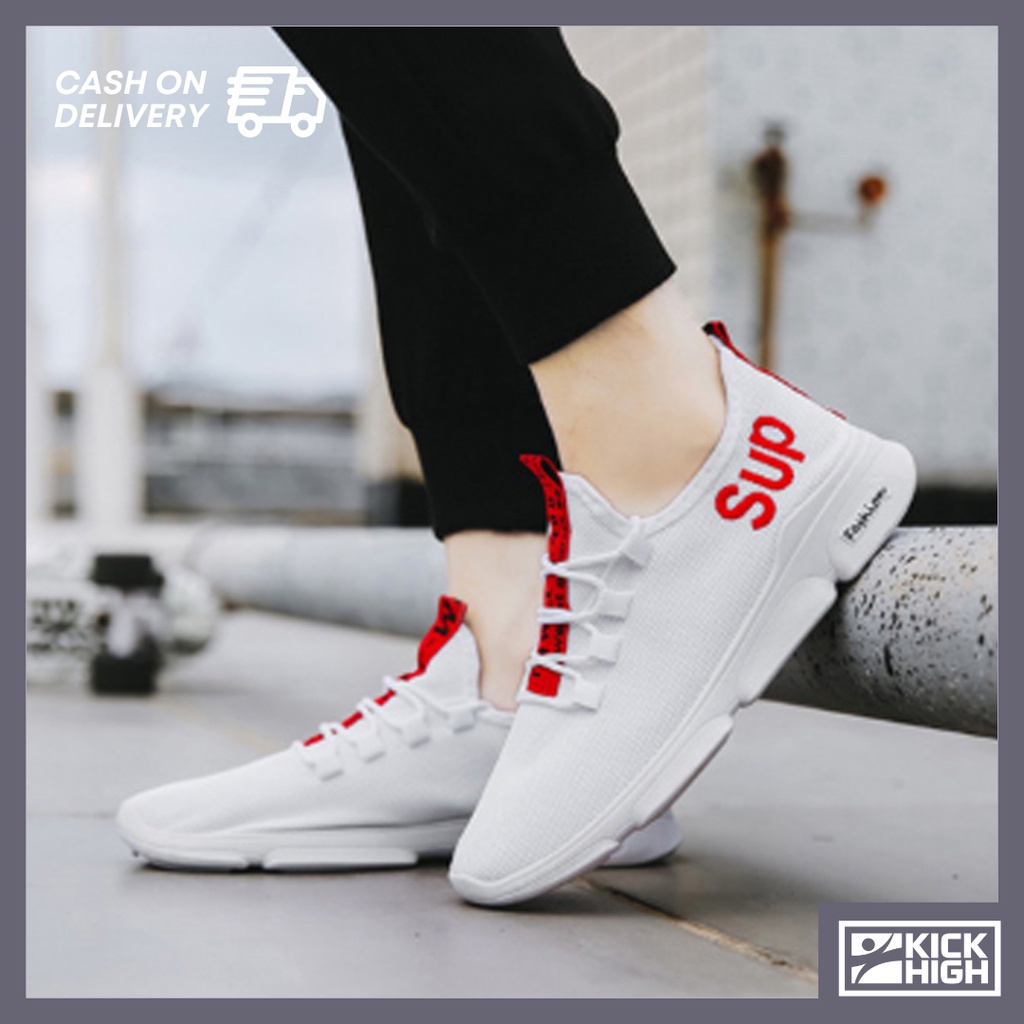 Kick High PH Fashion Sneakers Rubber Shoes for Men Black White QZ 5 Shopee Philippines