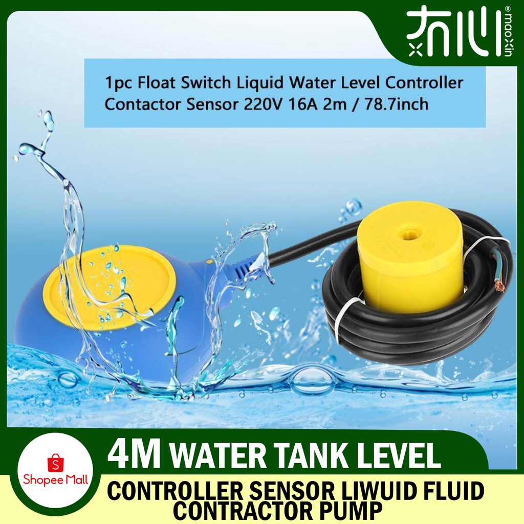 4M Float Switch Liquid Water Level Controller Contactor Sensor 220V 16A ...
