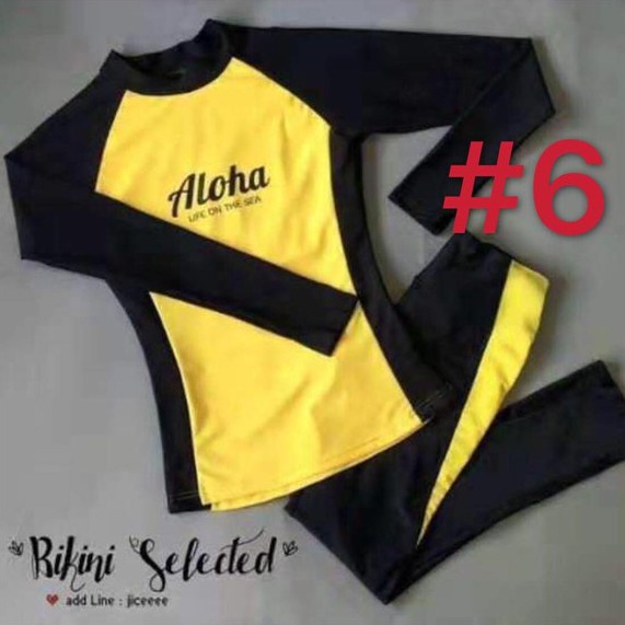 korean swim suit wear rash guard women swimsuit terno pants Shopee