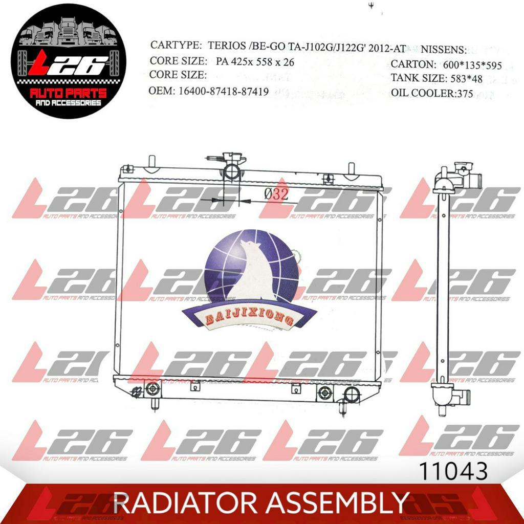 11043 Daihatsu Terios 1997 Radiator Assembly A/T 1ROW (Polar) | Shopee ...