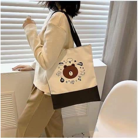 Mikayla korean canvas Tote Bag For Women for school 8822# | Shopee ...